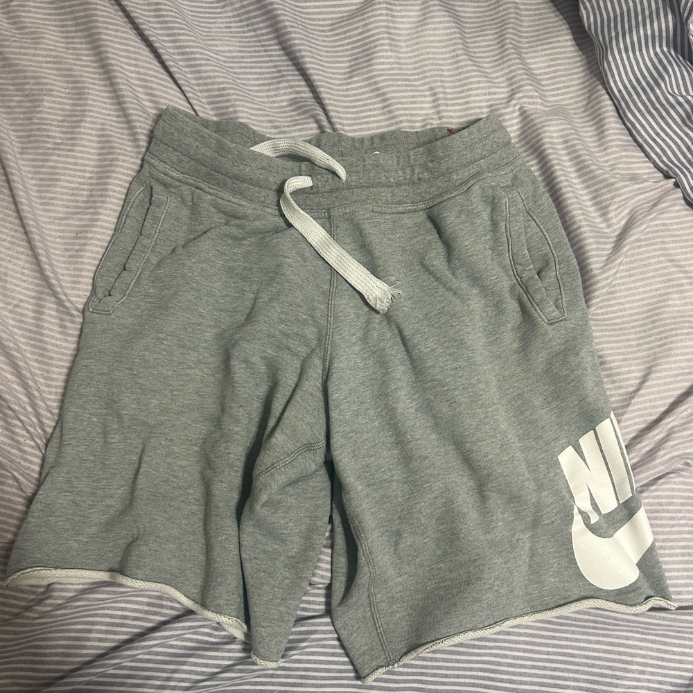 Gray Nike Shorts with Logo